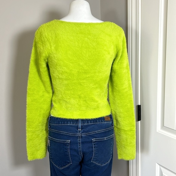 Aritzia Sunday Best Elsie Sweater Gleeful Green Sweetheart Neck Stretch Sz M - Picture 6 of 11